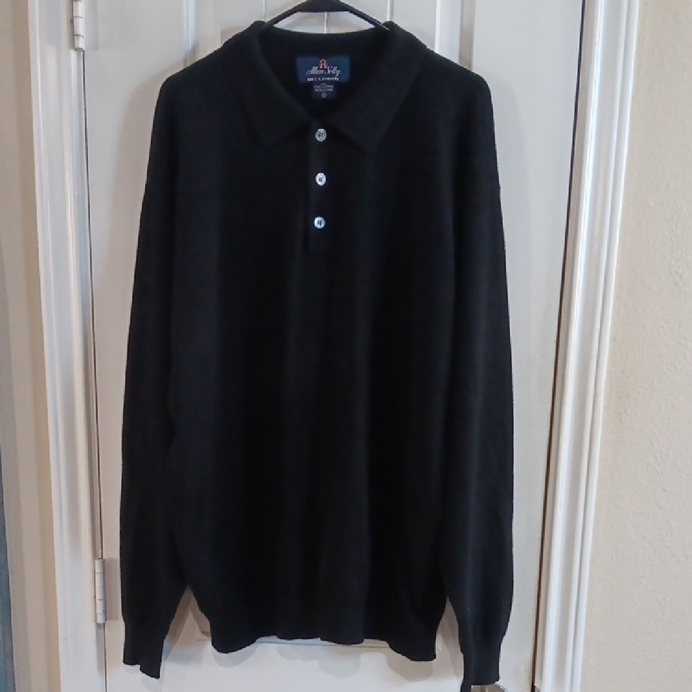 Allen Solly Vtg 100% CASHMERE Polo Collar Sweater